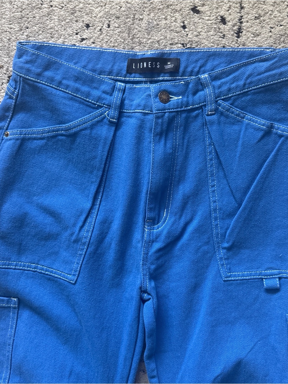 Lioness Royal Blue Relaxed Utility Jeans